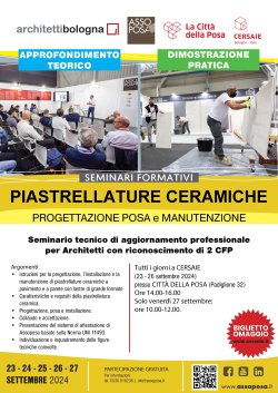 Seminari per Architetti e Posatori a Citta della Posa 2024